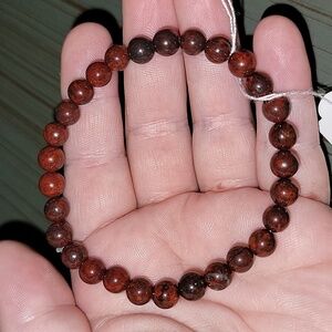 🎁 Handcrafted Poppy Jasper Natural Stone Stretch Bracelet 6mm NEW